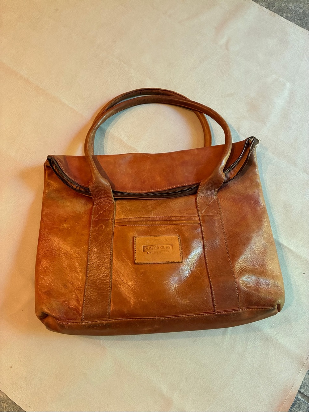 Parker Clay Brown Leather Tote Bag